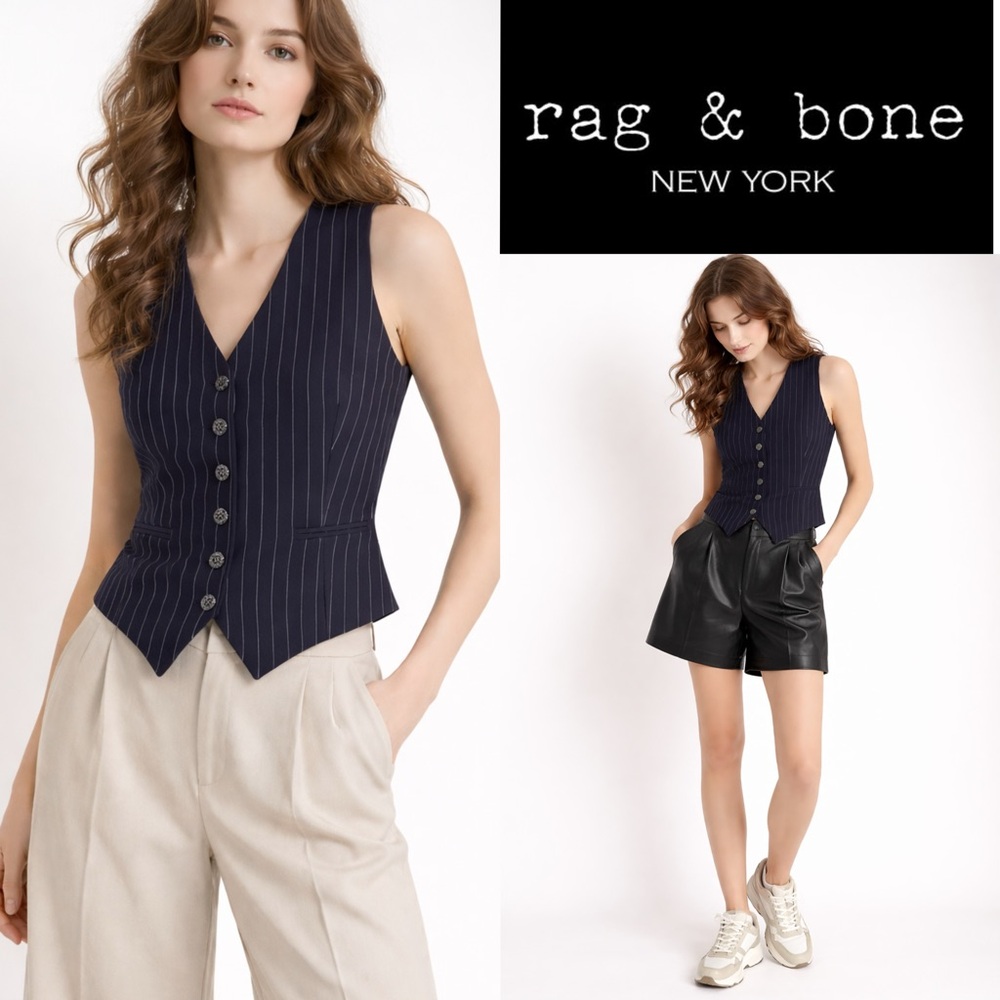 Rag & Bone Vanessa Vest - Navy Blue- sz 4